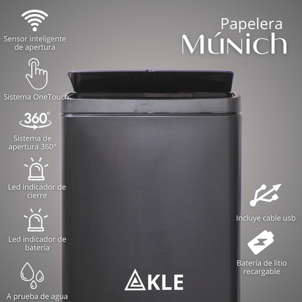 Papelera Automática Munich Black Mate