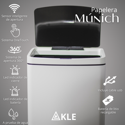 Papelera Automática Munich Blanco Mate