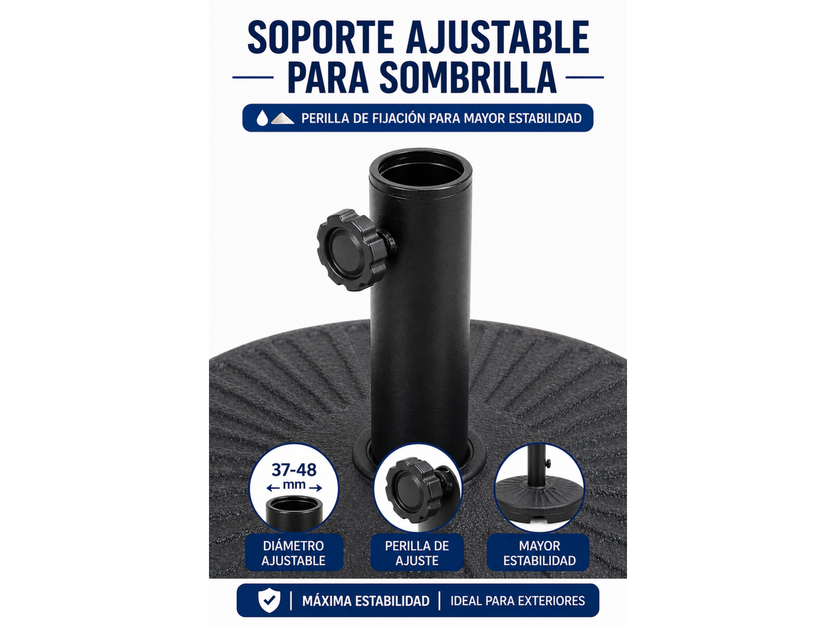 Base Sombrilla Rellenable 35kg Playa Jardín Terraza