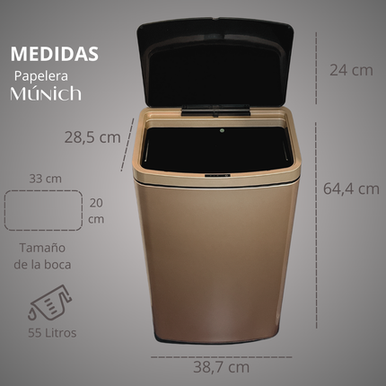 Papelera Automática Munich Gold Rose