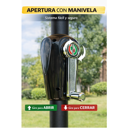 Sombrilla Jardín Led 2.7m Inclinable Exterior