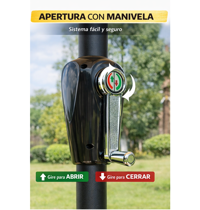 Sombrilla Jardín Led 2.7m Inclinable Exterior