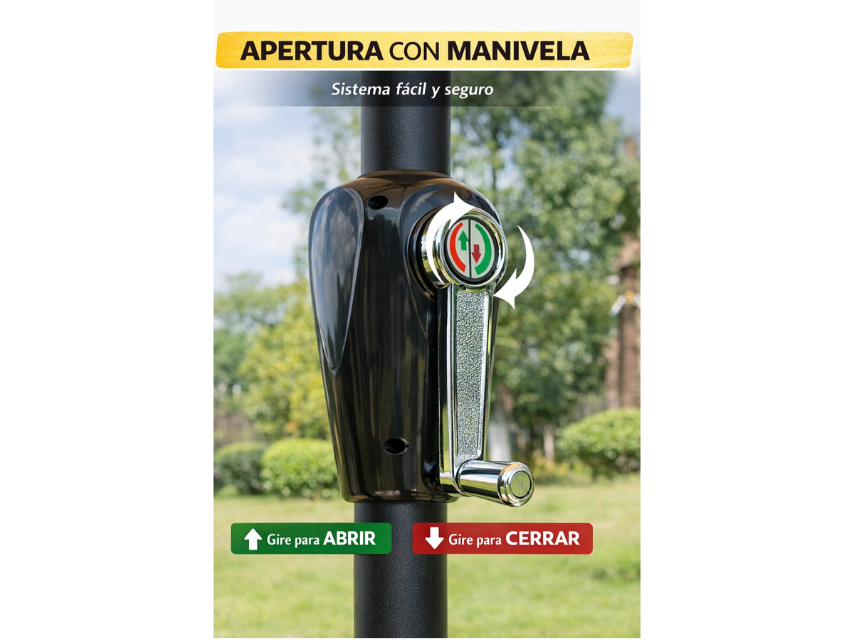 Sombrilla Jardín Led 2.7m Inclinable Exterior