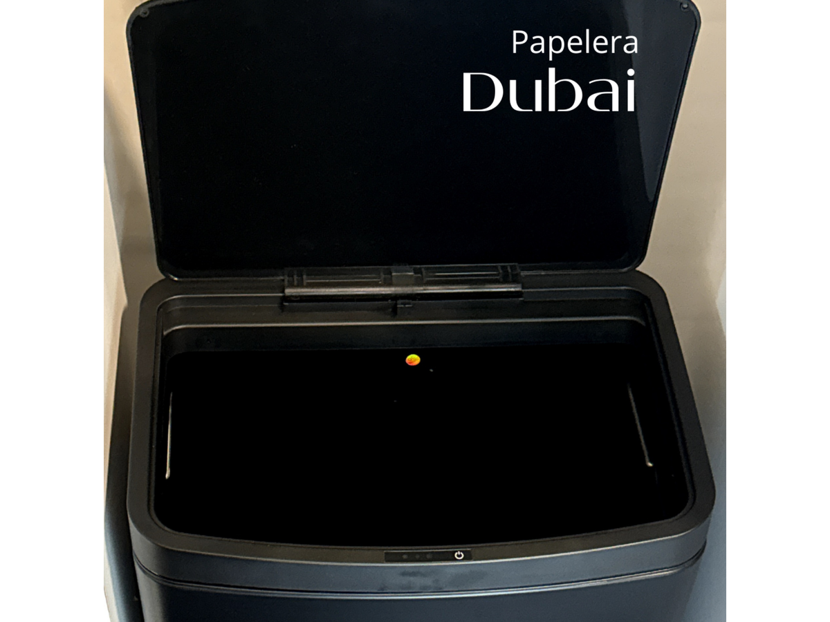 Papelera Automatica Dubai Black Mate