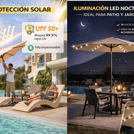 Base Sombrilla Rellenable 35kg Playa Jardín Terraza