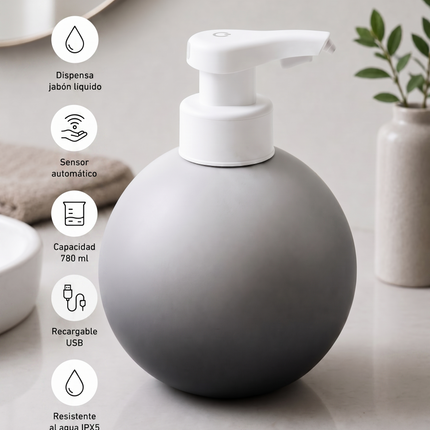 Dispensador Automático Jabón Espuma 780ml Sensor Resina