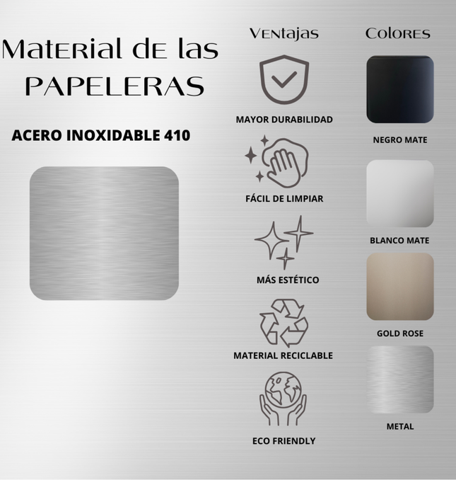 Papelera Automatica Dubai Blanco Mate