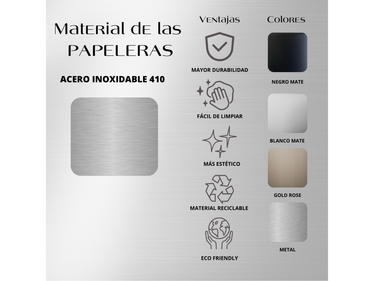 Papelera Automatica Dubai Blanco Mate