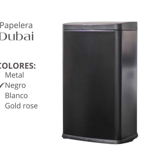 Papelera Automatica Dubai Black Mate