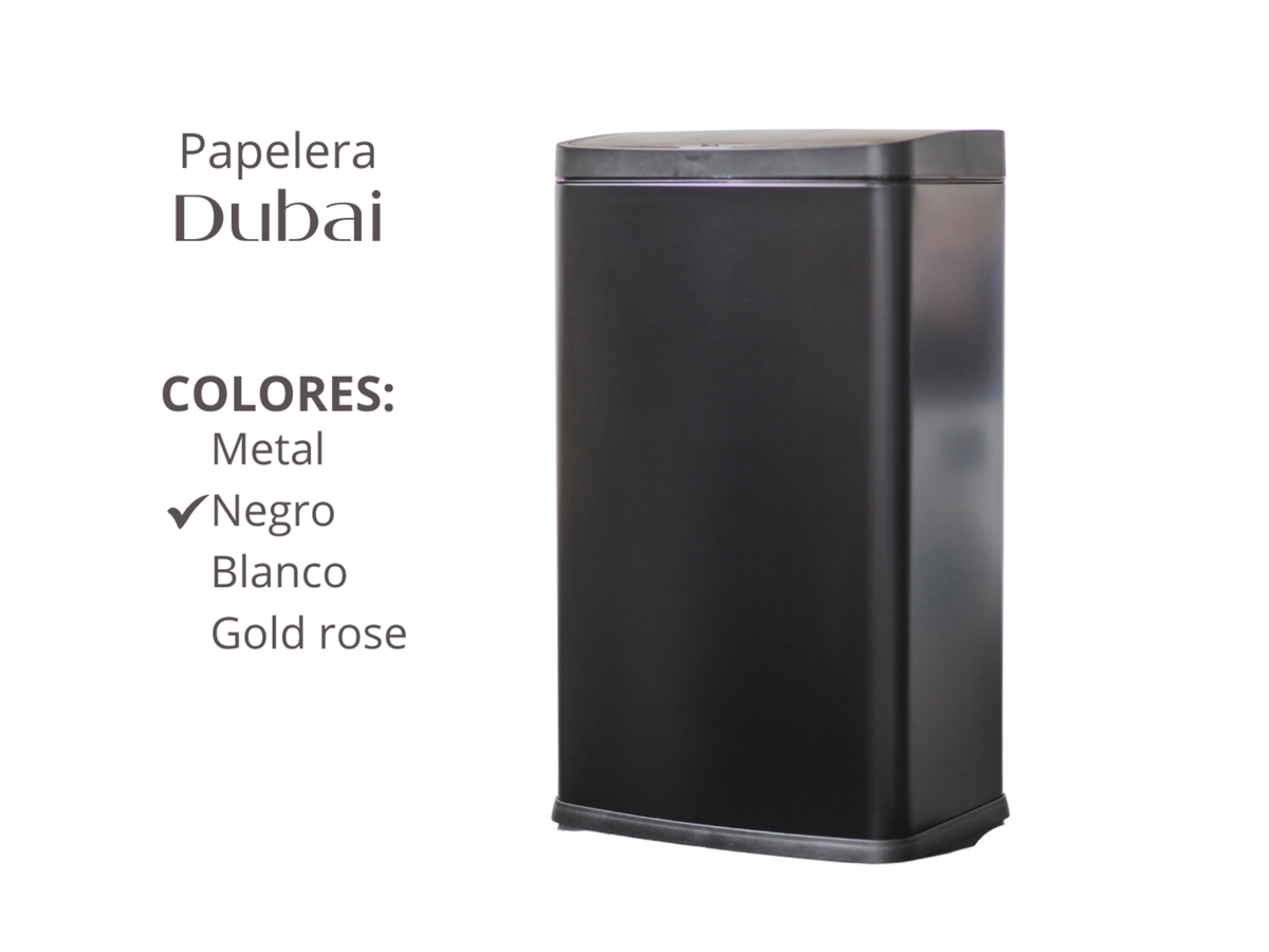 Papelera Automatica Dubai Black Mate