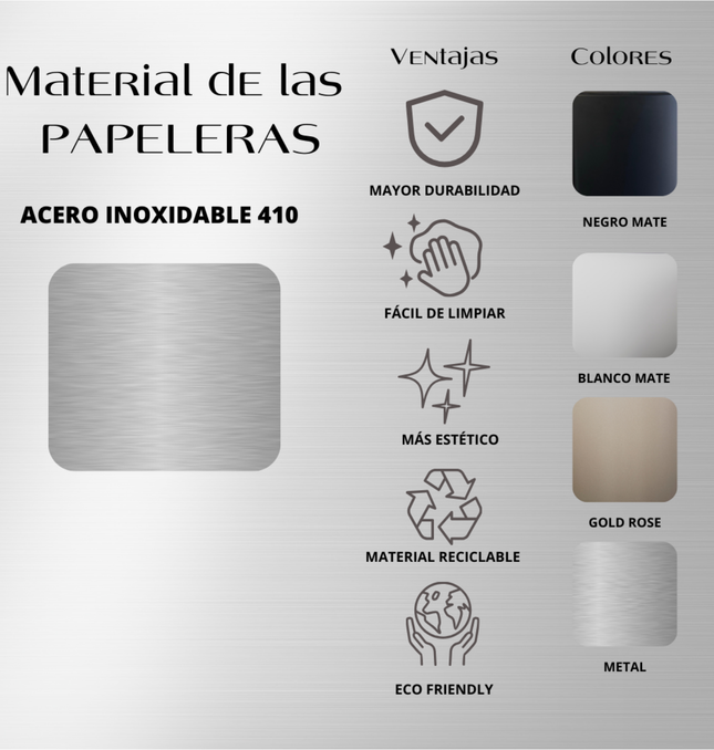Papelera Automática Dubai Metal