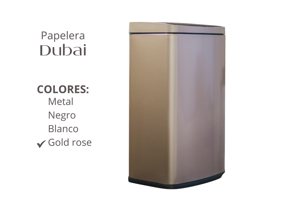 Papelera Automatica Dubai Gold Rose