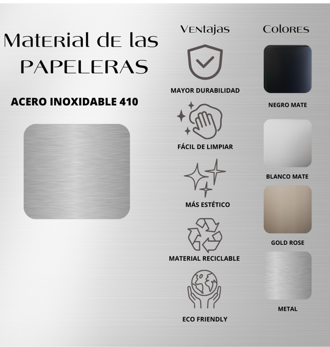 Papelera Automática Munich Gold Rose