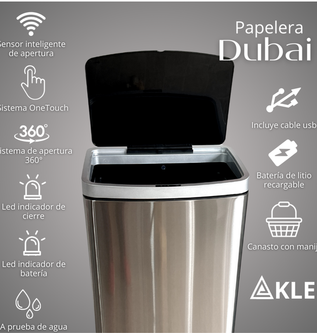 Papelera Automática Dubai Metal