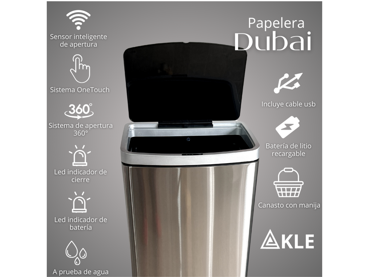 Papelera Automática Dubai Metal