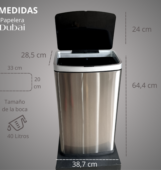 Papelera Automática Dubai Metal