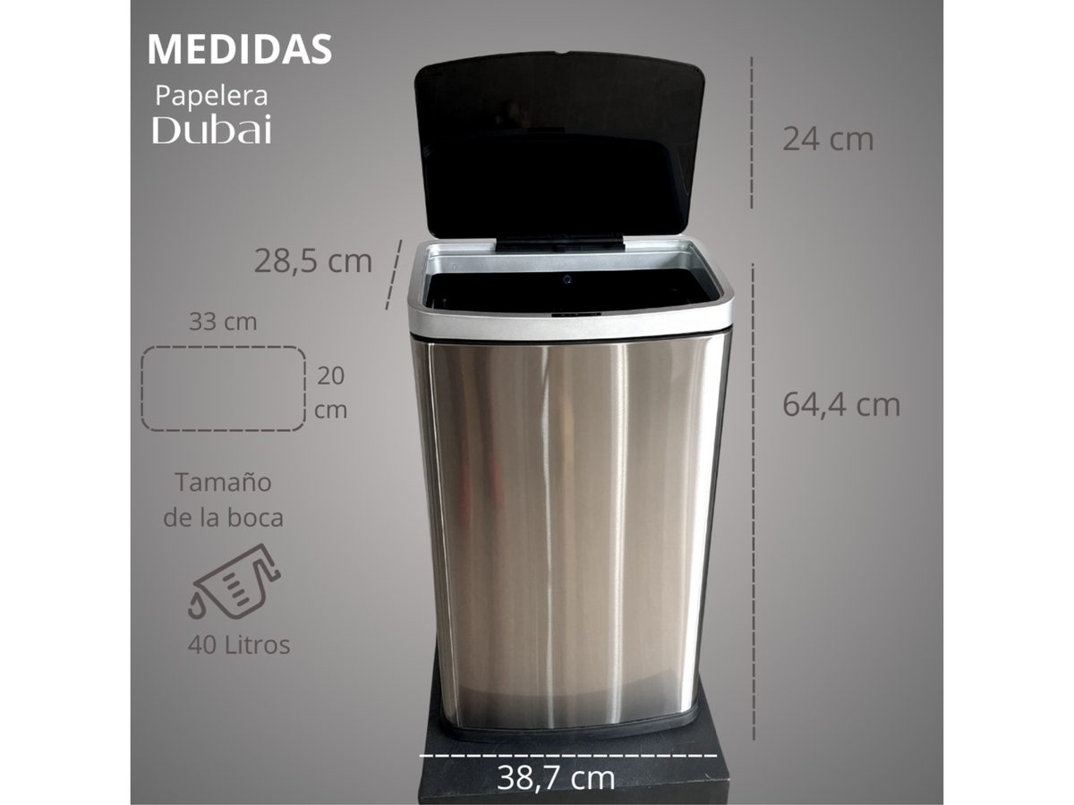 Papelera Automática Dubai Metal