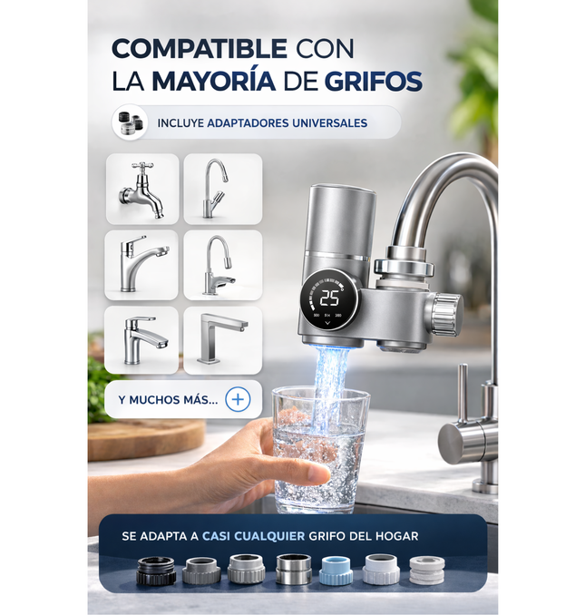 Purificador Agua UV Canilla Display Digital + Filtro Extra