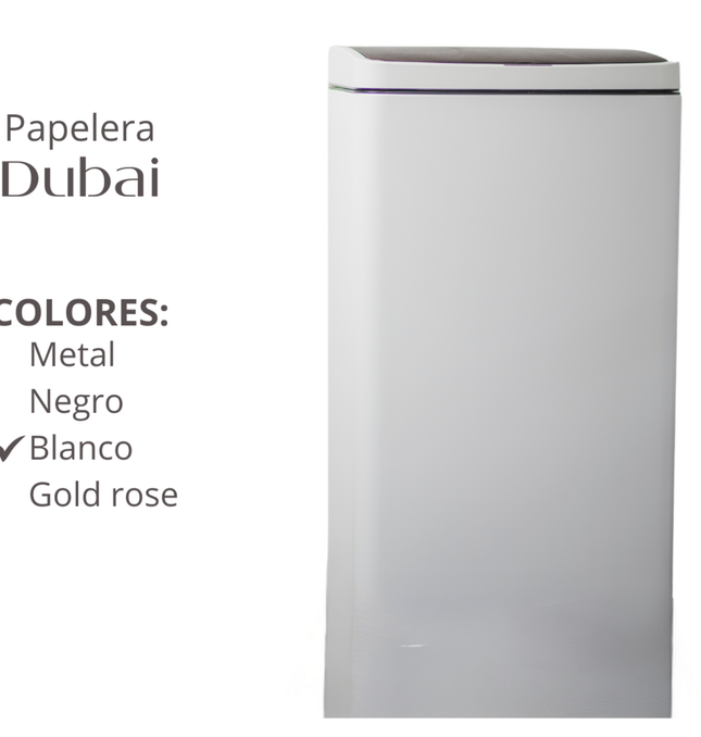 Papelera Automatica Dubai Blanco Mate