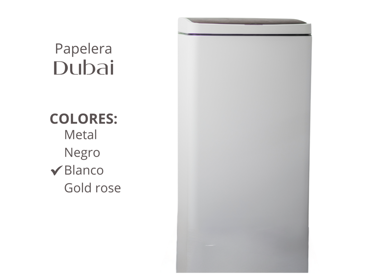 Papelera Automatica Dubai Blanco Mate