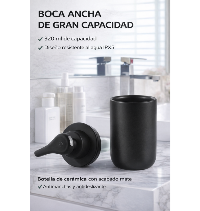 Dispensador Automatico Jabon Espuma 320ml Ceramica Sensor