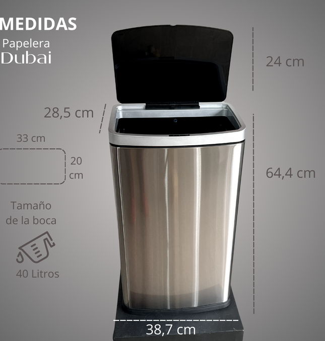 Papelera Automática Dubai Metal