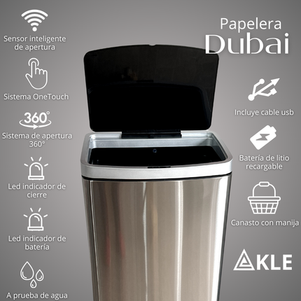 Papelera Automática Dubai Metal