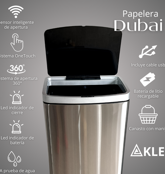 Papelera Automática Dubai Metal
