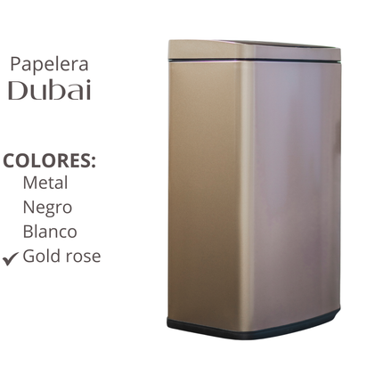 Papelera Automatica Dubai Gold Rose