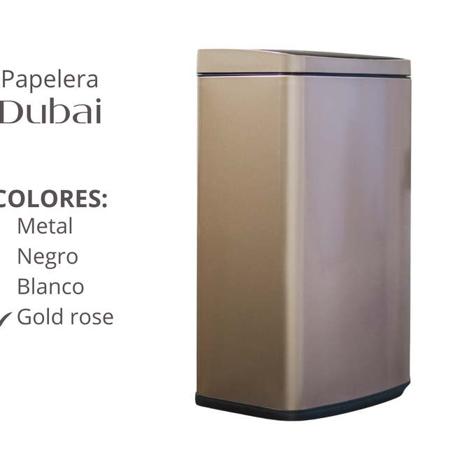 Papelera Automatica Dubai Gold Rose