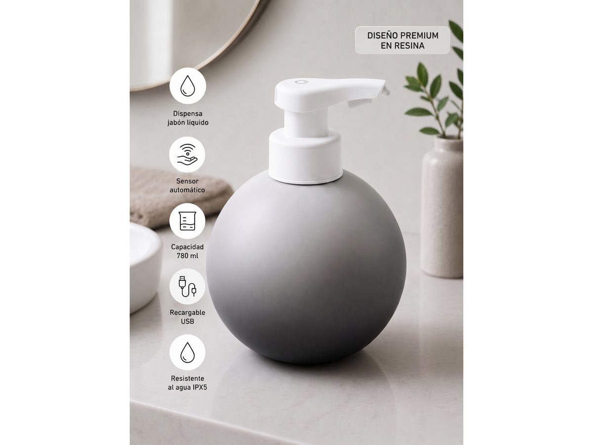 Dispensador Automático de Jabón Espuma 780 ml (Resina)