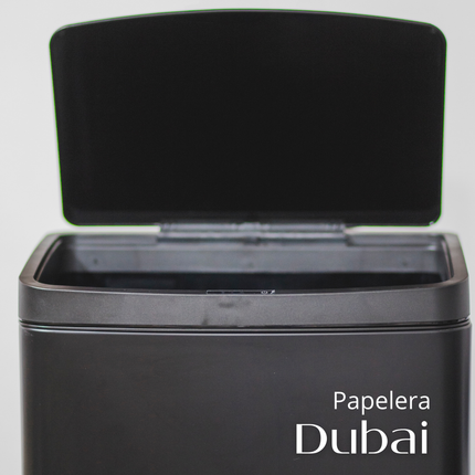 Papelera Automatica Dubai Black Mate