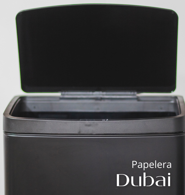 Papelera Automatica Dubai Black Mate