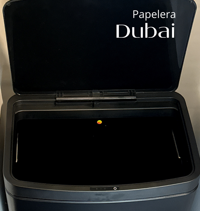 Papelera Automatica Dubai Black Mate