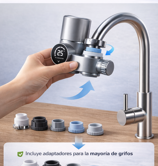 Purificador Agua UV Canilla Display Digital + Filtro Extra
