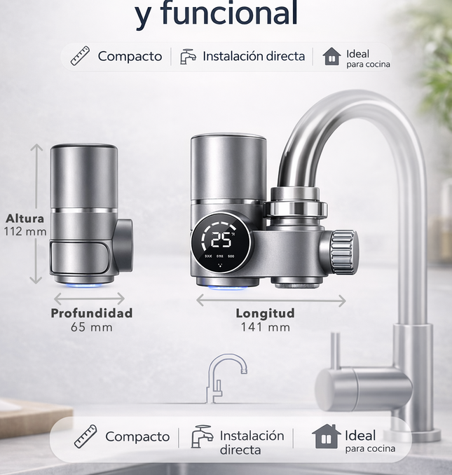 Purificador Agua UV Canilla Display Digital + Filtro Extra