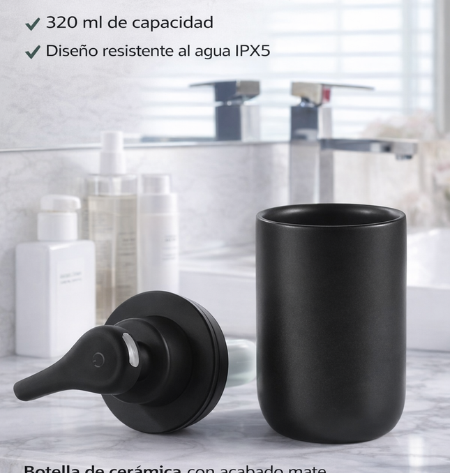 Dispensador Automático de Jabón Líquido 320 ml Cerámica Recargable USB