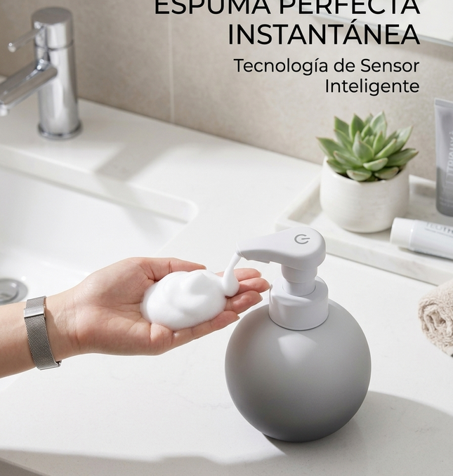 Dispensador Automático Jabón Espuma 780ml Sensor Resina