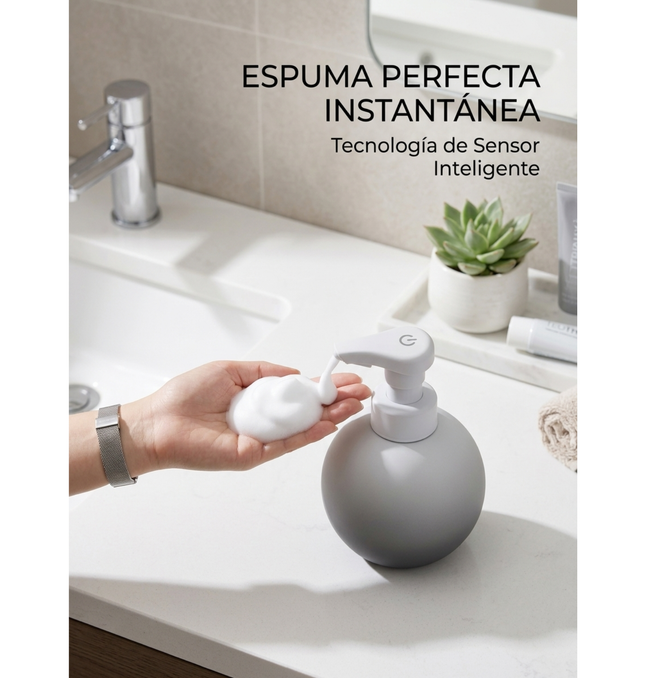 Dispensador Automático Jabón Espuma 780ml Sensor Resina