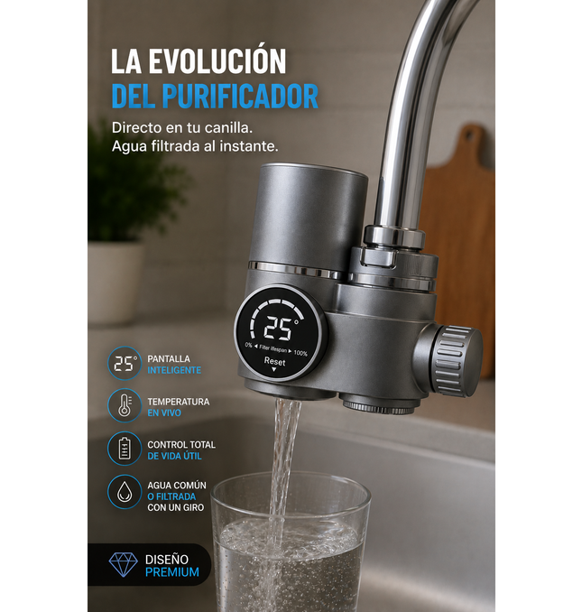 Purificador de Agua UV para Canilla con Display Digital