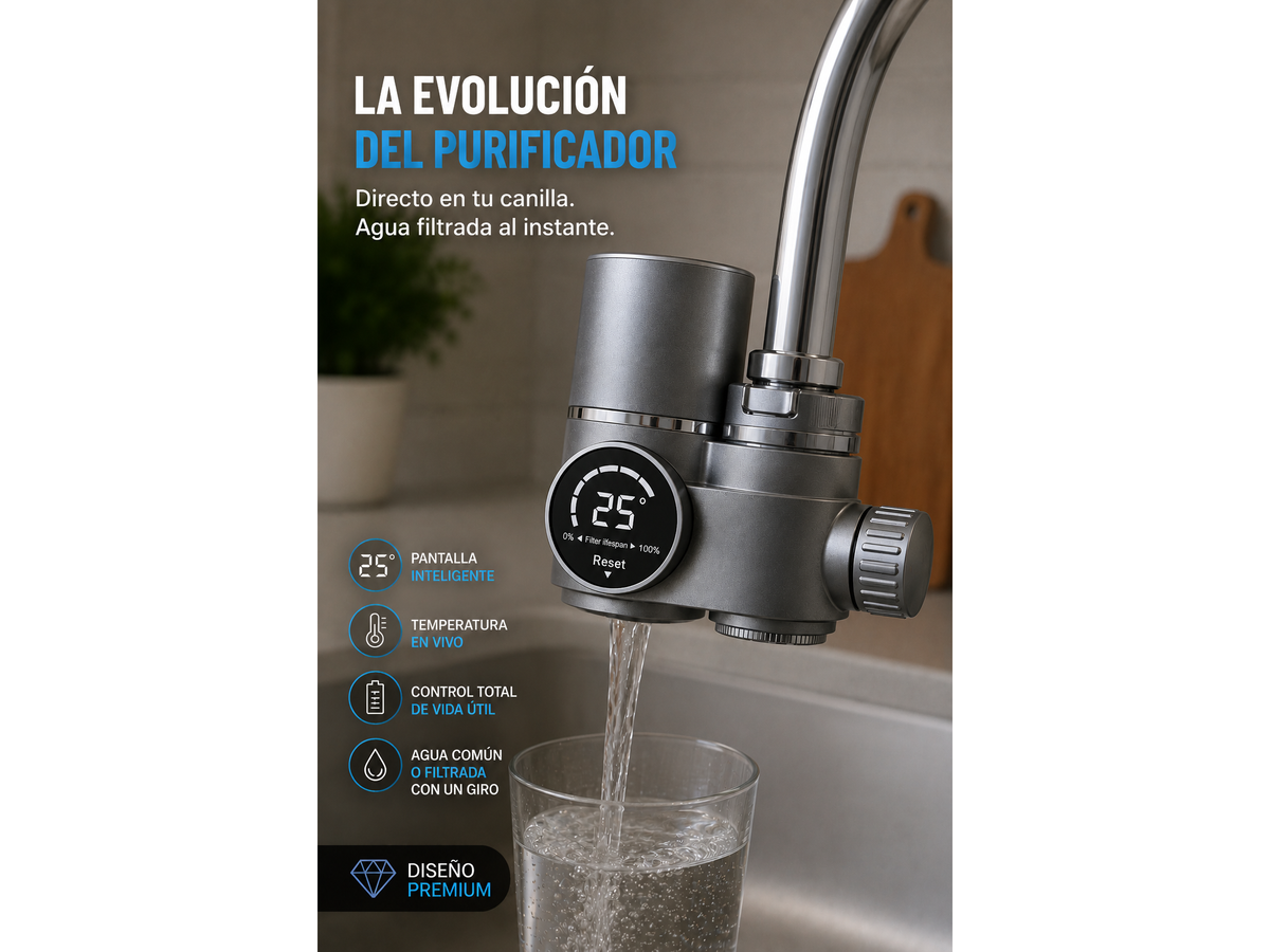 Purificador de Agua UV para Canilla con Display Digital
