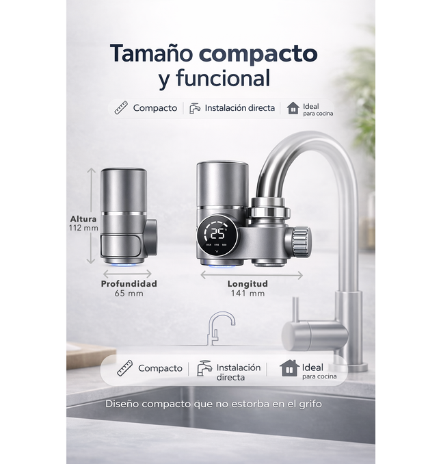 Purificador de Agua UV para Canilla con Display Digital