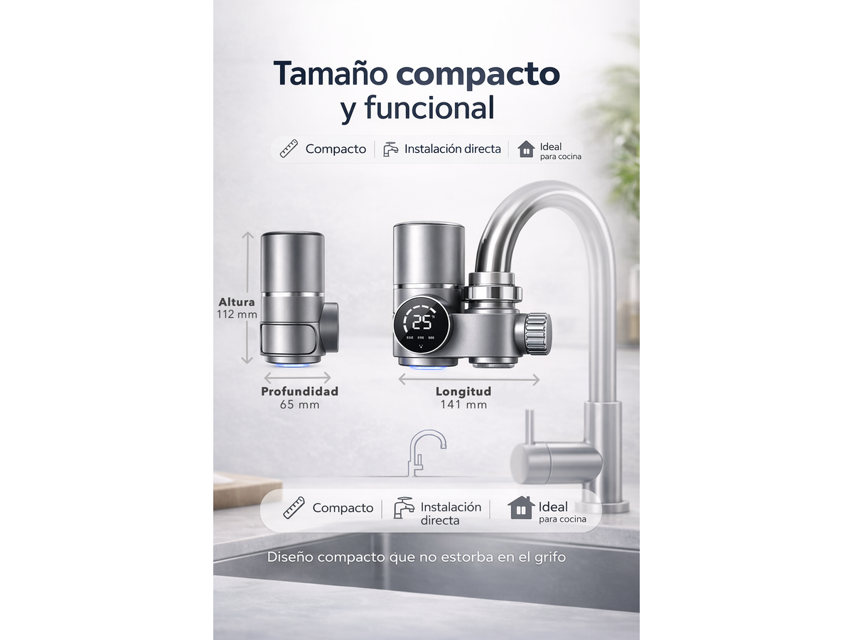 Purificador de Agua UV para Canilla con Display Digital