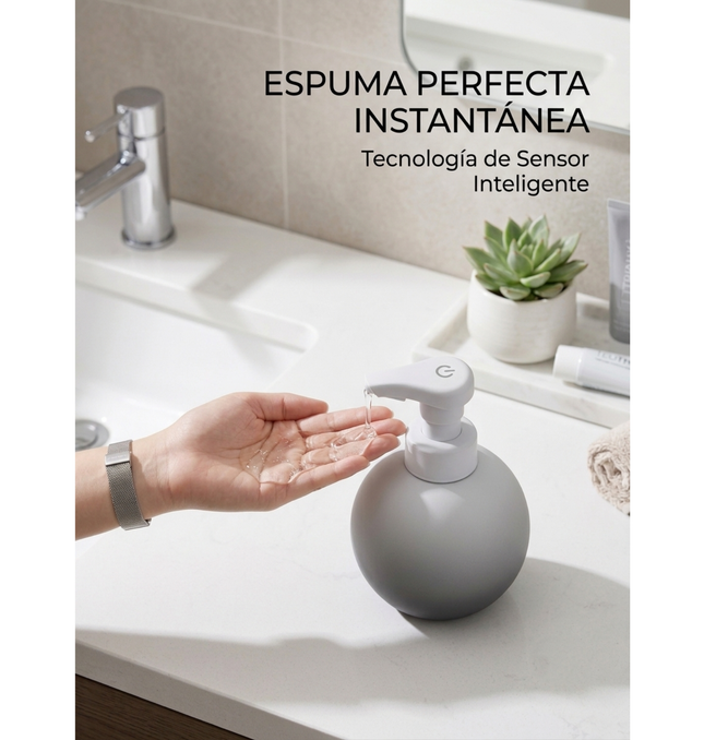 Dispensador Automático Jabón Líquido 780ml Sensor Resina